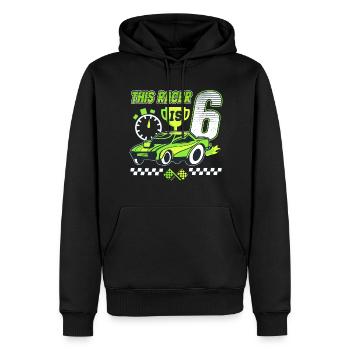 6ème anniversaire pilote de course voiture de course 6 ans - Sweat à capuche Premium bio Homme - noir - Devant - Nico (187cm)