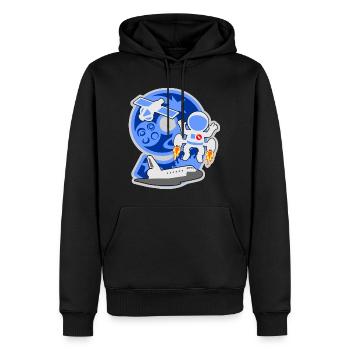 Astronaut 9. Geburtstagsparty Nummer 9 - 9 Jahre - Männer Premium Bio Hoodie - Schwarz - Vorne - Nico (187cm)