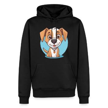 Niedliches Hundedesign für Hundebesitzer - Männer Premium Bio Hoodie - Schwarz - Vorne - Nico (187cm)