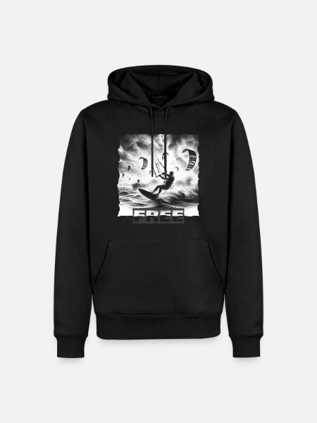 Kitesurfing - Männer Premium Bio Hoodie - Schwarz