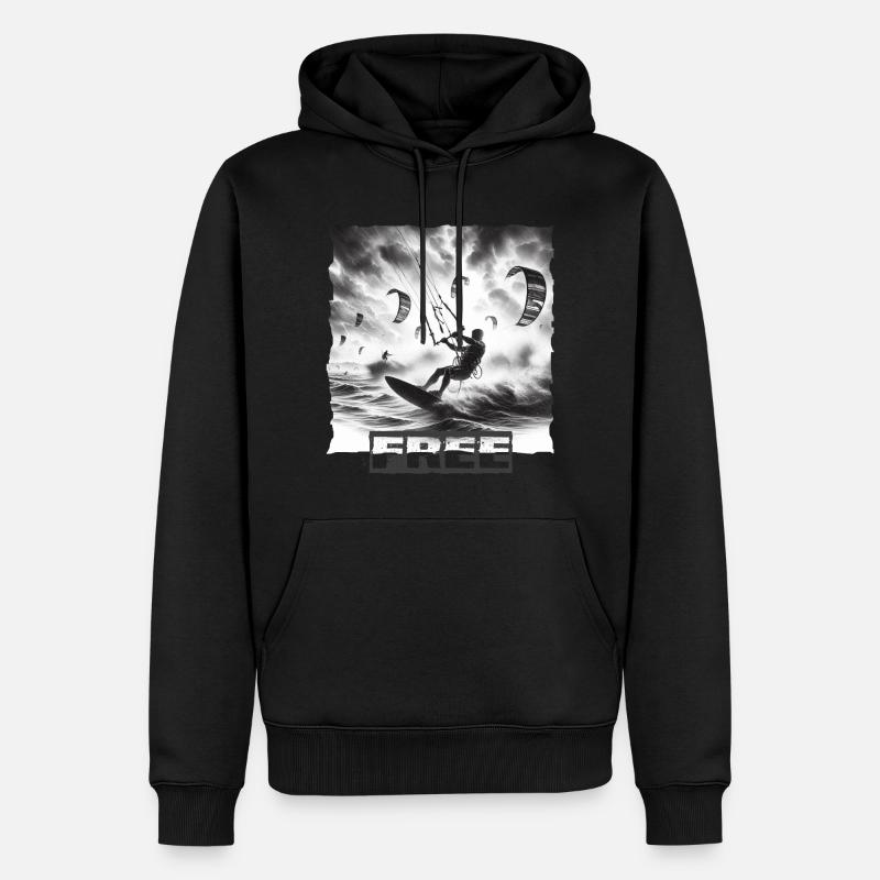 Kitesurf - Sweat à capuche Premium bio Homme - noir