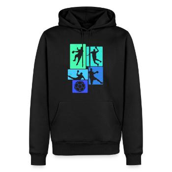 Handball Joueurs de handball - Sweat à capuche Premium bio Homme - noir - Devant - Nico (187cm)
