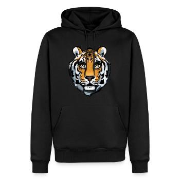 portrait tigre - Sweat à capuche Premium bio Homme - noir - Devant - Nico (187cm)
