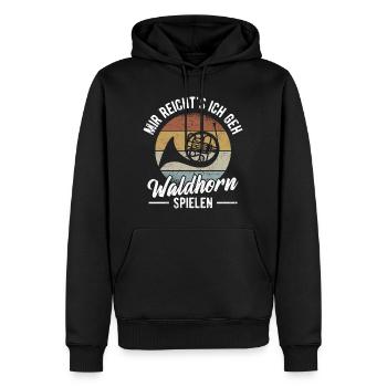 Waldhorn Hornist Orchester Horn Musiker - Männer Premium Bio Hoodie - Schwarz - Vorne - Nico (187cm)