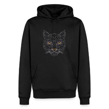Polygonkatzen-Illustration - Männer Premium Bio Hoodie - Schwarz - Vorne - Nico (187cm)