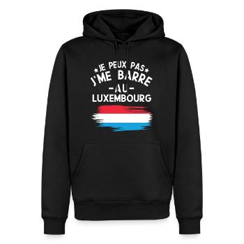 Je Peux Pas J'me Barre Au Luxembourg Vacances - Sweat à capuche Premium bio Homme - noir - Devant - Nico (187cm)