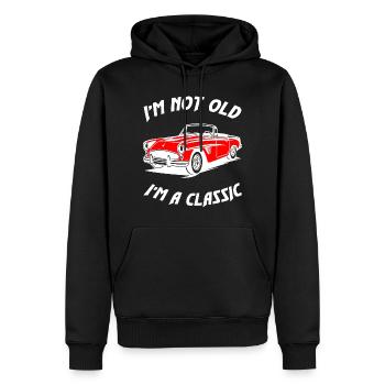 Je ne suis pas vieux, je suis un classique - Sweat à capuche Premium bio Homme - noir - Devant - Nico (187cm)