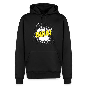 OIDA - Männer Premium Bio Hoodie - Schwarz - Vorne - Nico (187cm)