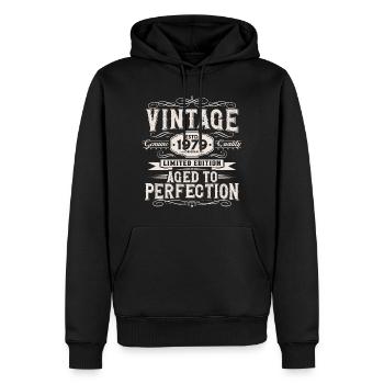 Vintage 1979 Vintage né cadeau d’anniversaire - Sweat à capuche Premium bio Homme - noir - Devant - Nico (187cm)