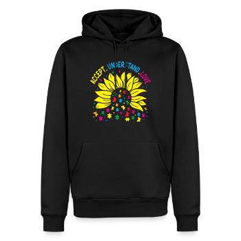 Świadomość autyzmu - Ekologiczna męska bluza z kapturem Premium - czarny - Przód - Nico (187cm)