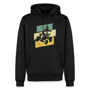Quad Biker Graphique Tout-terrain Quad Rider VTT - Sweat à capuche Premium bio Homme - noir - Devant - Nico (187cm)