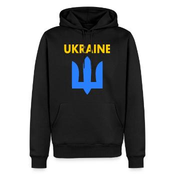 Ukraine - Sweat à capuche Premium bio Homme - noir - Devant - Nico (187cm)