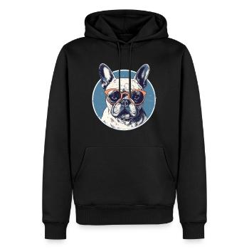 Race de bouledogue français, bouledogue français - Sweat à capuche Premium bio Homme - noir - Devant - Nico (187cm)