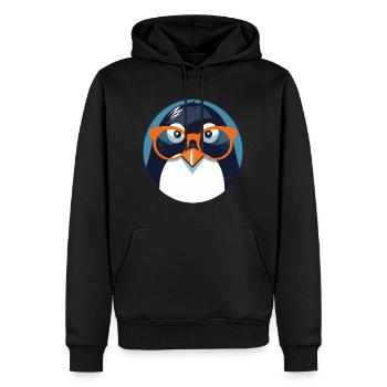 Pingouin avec des lunettes de soleil, Oiseau de l’Antarctique, - Sweat à capuche Premium bio Homme - noir - Devant - Nico (187cm)