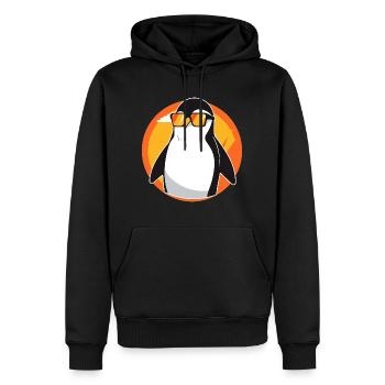 Pingouin avec lunettes de soleil, oiseau antarctique, - Sweat à capuche Premium bio Homme - noir - Devant - Nico (187cm)