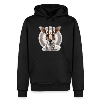 Känguru / Tier / Australien / Beuteltier / Outback - Männer Premium Bio Hoodie - Schwarz - Vorne - Nico (187cm)