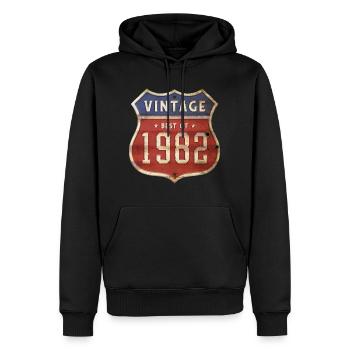 42 Jahre alter Jahrgang 1982 Limitierte Auflage 42. - Männer Premium Bio Hoodie - Schwarz - Vorne - Nico (187cm)