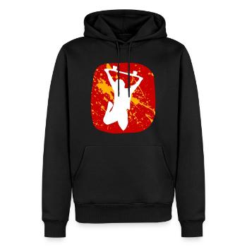 Skateboarder Silhouette - Men’s Premium Organic Hoodie - black - Front - Nico (187cm)