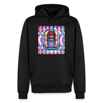 Jukebox / Musikautomat / Retro / 50er Jahre - Männer Premium Bio Hoodie - Schwarz - Vorne - Nico (187cm)