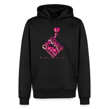 Amour - Sweat à capuche Premium bio Homme - noir - Devant - Nico (187cm)