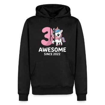 3. Geburtstag - Awesome Since 2022 - Männer Premium Bio Hoodie - Schwarz - Vorne - Nico (187cm)