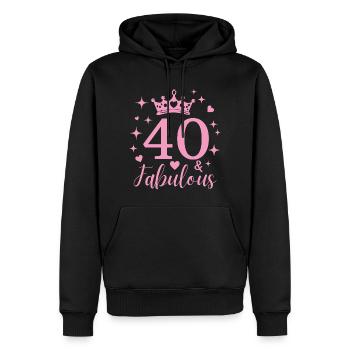 Fabelhafte 40. 40. Geburtstag - Männer Premium Bio Hoodie - Schwarz - Vorne - Nico (187cm)