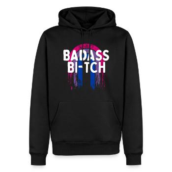 Badass Bi-tch Bisexuel LGBTQ Bi Pride LGBT - Sweat à capuche Premium bio Homme - noir - Devant - Nico (187cm)