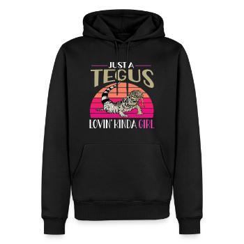 Tegu Eidechse Reptil Herpetologe - Männer Premium Bio Hoodie - Schwarz - Vorne - Nico (187cm)