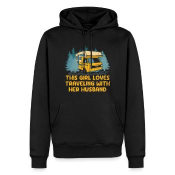 This Girl Loves Traveling With Her Husband - Men’s Premium Organic Hoodie - black - Front - Nico (187cm)