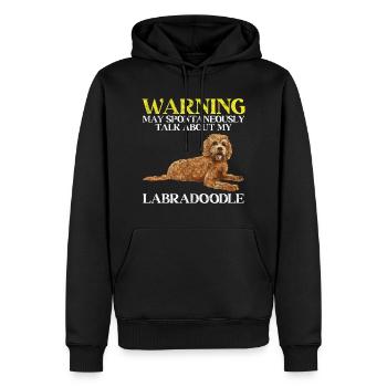 Labradoodle Dog - Men’s Premium Organic Hoodie - black - Front - Nico (187cm)