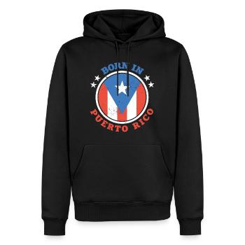 Porto Rico - Sweat à capuche Premium bio Homme - noir - Devant - Nico (187cm)