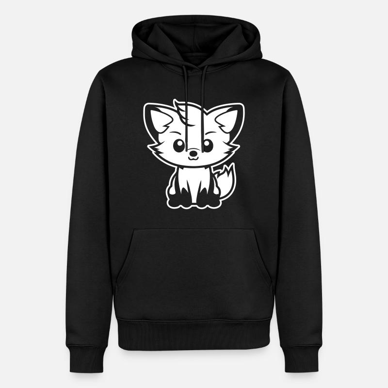 Fuchs Comic - Männer Premium Bio Hoodie - Schwarz