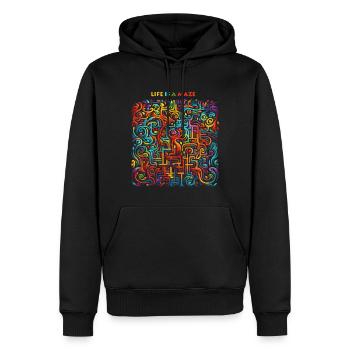 Life Is A Maze - Männer Premium Bio Hoodie - Schwarz - Vorne - Nico (187cm)