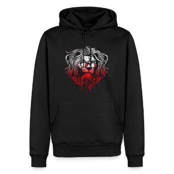 Malte - Sweat à capuche Premium bio Homme - noir - Devant - Nico (187cm)