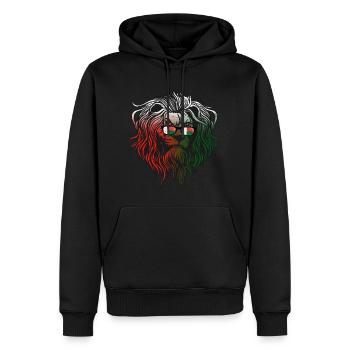 Macédoine - Sweat à capuche Premium bio Homme - noir - Devant - Nico (187cm)