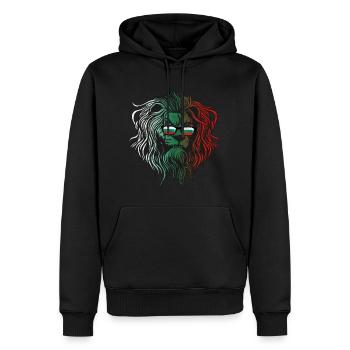 Bulgarie - Sweat à capuche Premium bio Homme - noir - Devant - Nico (187cm)