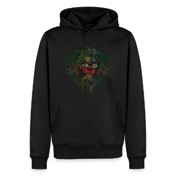 Dominica - Männer Premium Bio Hoodie - Schwarz - Vorne - Nico (187cm)