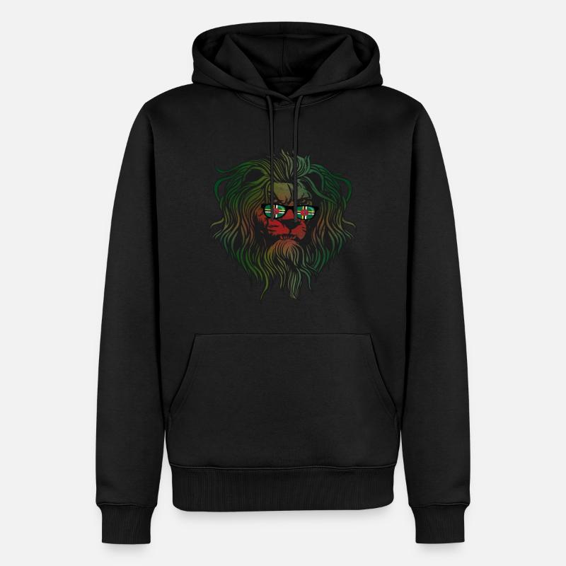 Dominica - Männer Premium Bio Hoodie - Schwarz