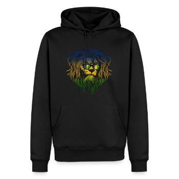 Ogoni - Männer Premium Bio Hoodie - Schwarz - Vorne - Nico (187cm)