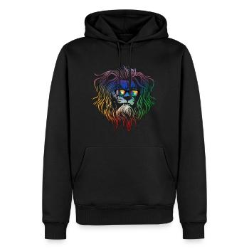 Réunion - Sweat à capuche Premium bio Homme - noir - Devant - Nico (187cm)