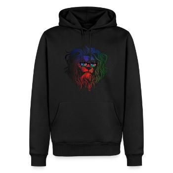 Sud Soudan - Sweat à capuche Premium bio Homme - noir - Devant - Nico (187cm)