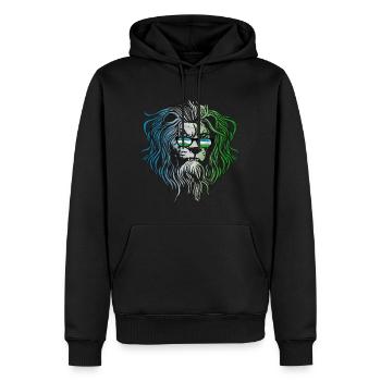 Ouzbékistan - Sweat à capuche Premium bio Homme - noir - Devant - Nico (187cm)