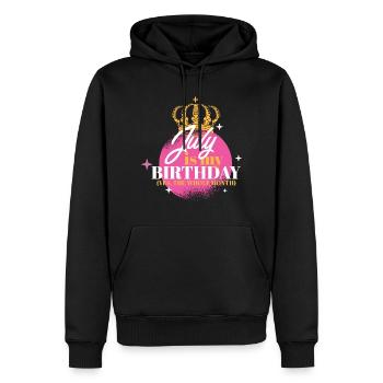 Juillet est mon anniversaire Oui Tout le mois Né en - Sweat à capuche Premium bio Homme - noir - Devant - Nico (187cm)