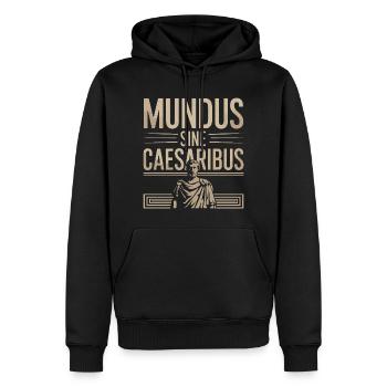 Mundus Sine Caesaribus Zitat Latein - Männer Premium Bio Hoodie - Schwarz - Vorne - Nico (187cm)