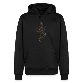 Snake, cadeau Snake Whisperer - Sweat à capuche Premium bio Homme - noir - Devant - Nico (187cm)