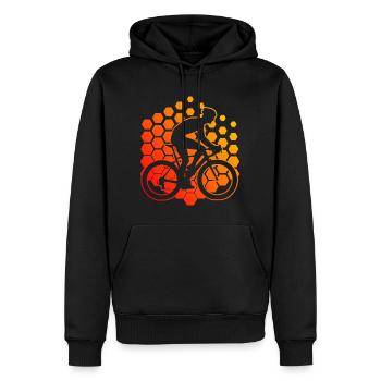 Vélo de route Vélo de route femme Vélo de route homme - Sweat à capuche Premium bio Homme - noir - Devant - Nico (187cm)