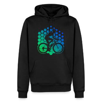 Mtb Radfahren Radeln Herren Mountainbike - Männer Premium Bio Hoodie - Schwarz - Vorne - Nico (187cm)