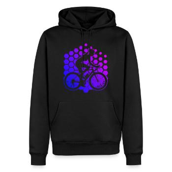 Damen Mtb Velo Mountainbike Fahrradfahren - Männer Premium Bio Hoodie - Schwarz - Vorne - Nico (187cm)