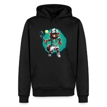 Design de singe de tennis amusant - Écrasez-le sur le Te - Sweat à capuche Premium bio Homme - noir - Devant - Nico (187cm)