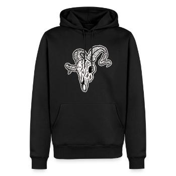 Skull Skeleton Skull Horror Cadeau d’Halloween - Sweat à capuche Premium bio Homme - noir - Devant - Nico (187cm)